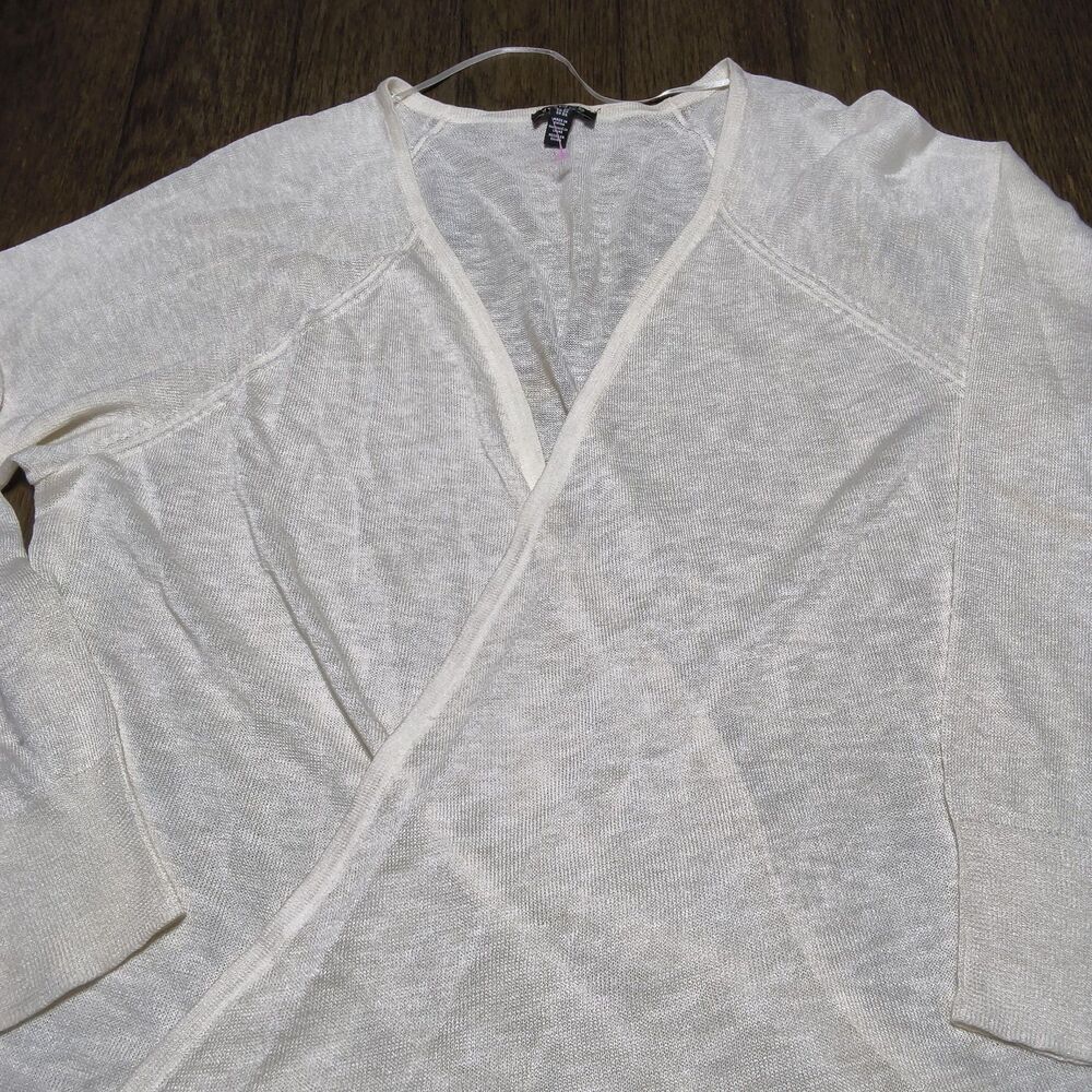 Jones New York Womens Ivory Wrap V-Neck Lightweight Knit Sweater Plus 3X - Picture 4 of 6